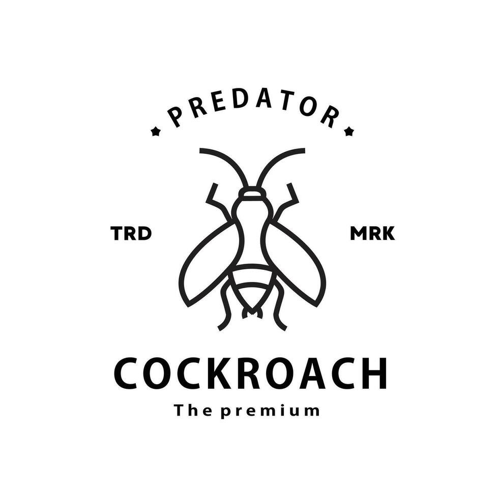 vintage retro hipster cockroach logo vector outline silhouette art icon