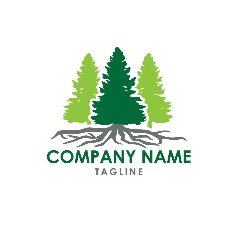 Deeply Rooted Tree logo design vector