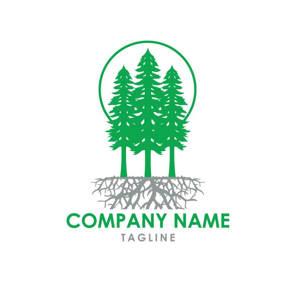 Deeply Rooted Tree logo design vector