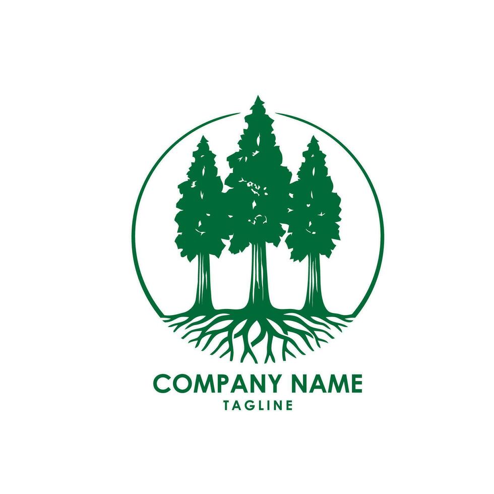 Deeply Rooted Tree logo design vector
