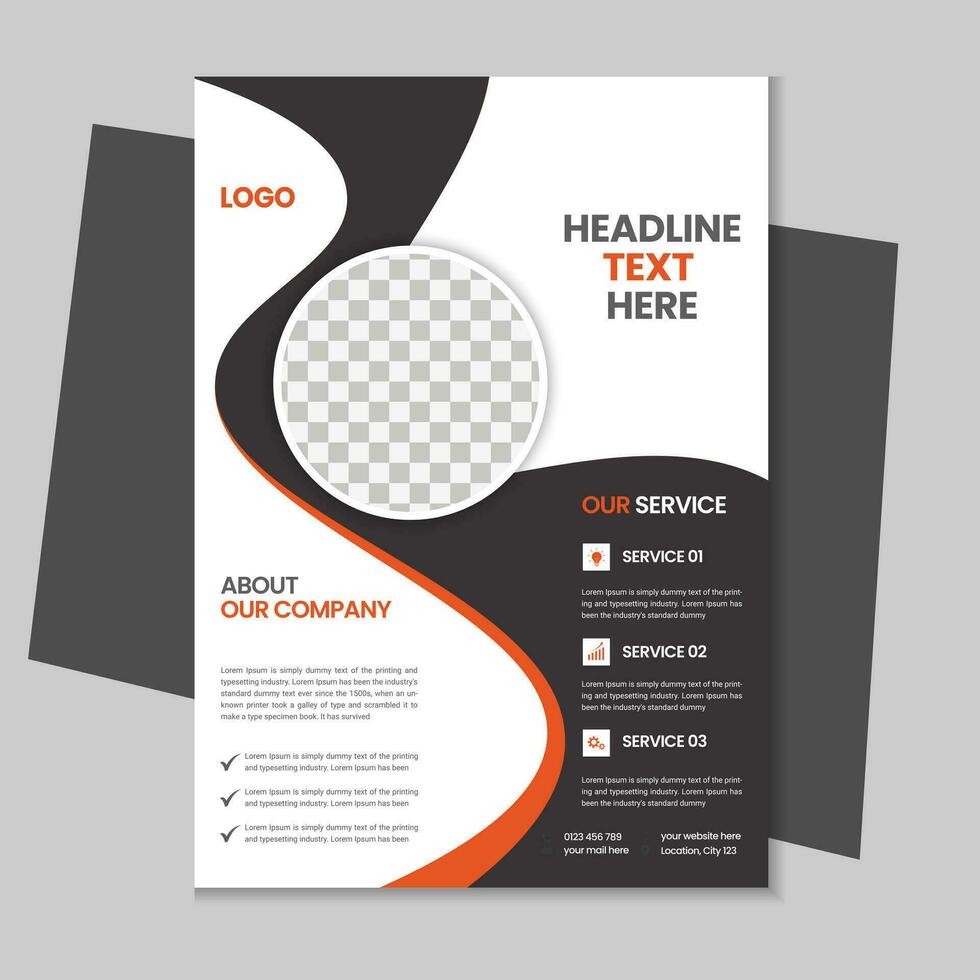 Unique corporate vector flyer and a4 brochure template design