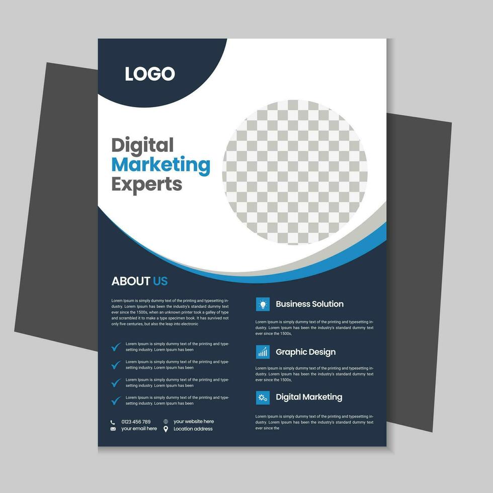 Free geometric vector shape and clean a4 flyer borchure template design, Corporate business flyer, Brochure design with mockup