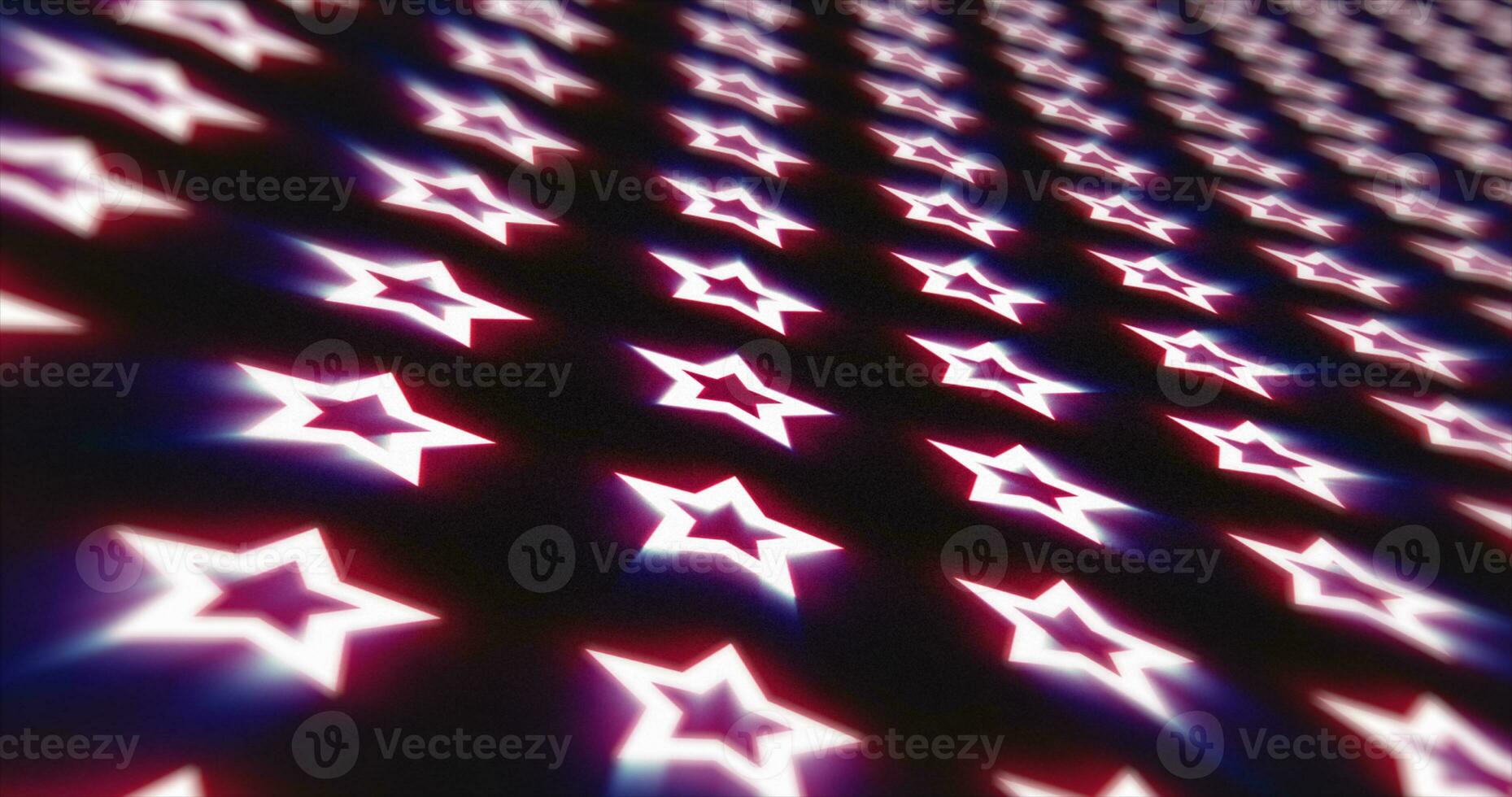 Abstract purple pattern of glowing geometric stars futuristic hi-tech black background photo