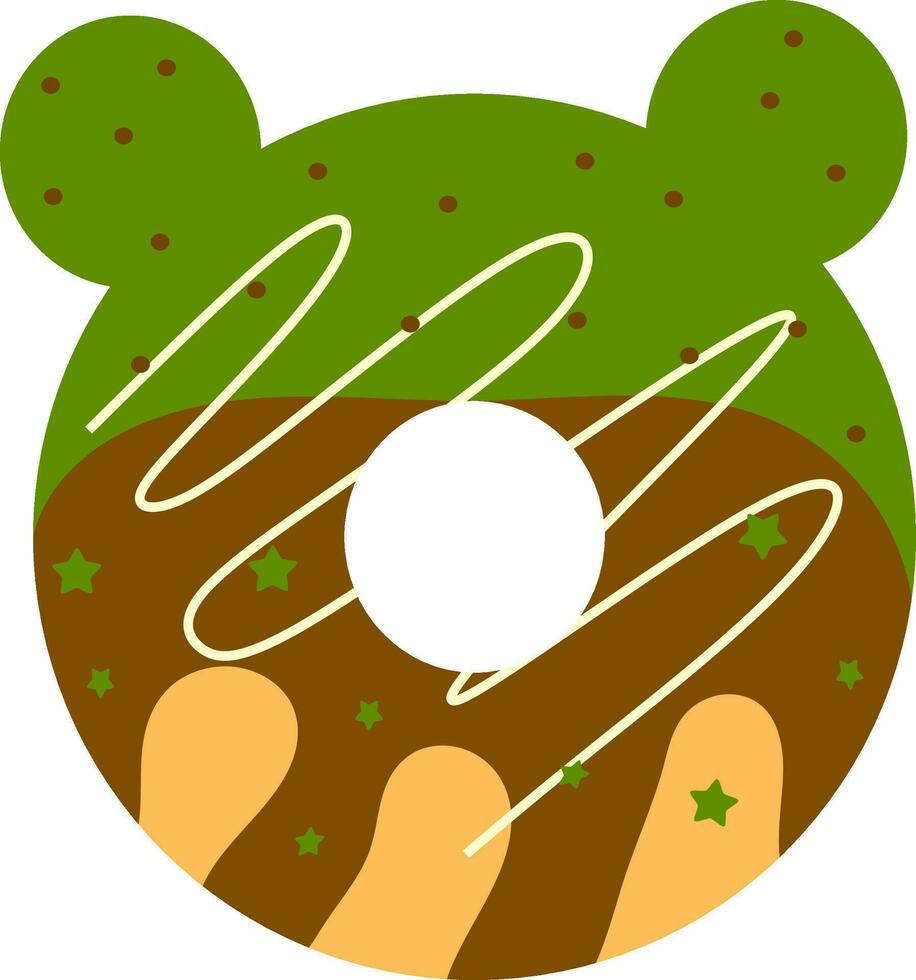 Donut macha chocolate vector