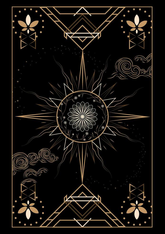 Magical Celestial Interstellar Frame Illustration vector