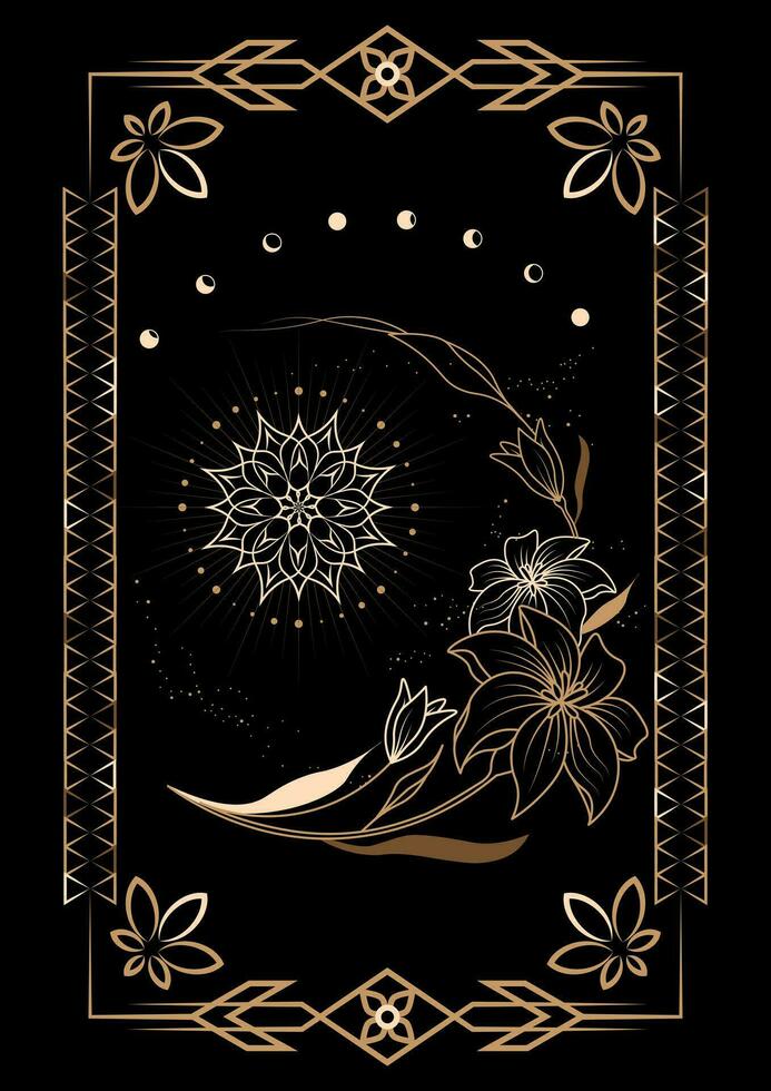 Magical Celestial Interstellar Frame Illustration vector