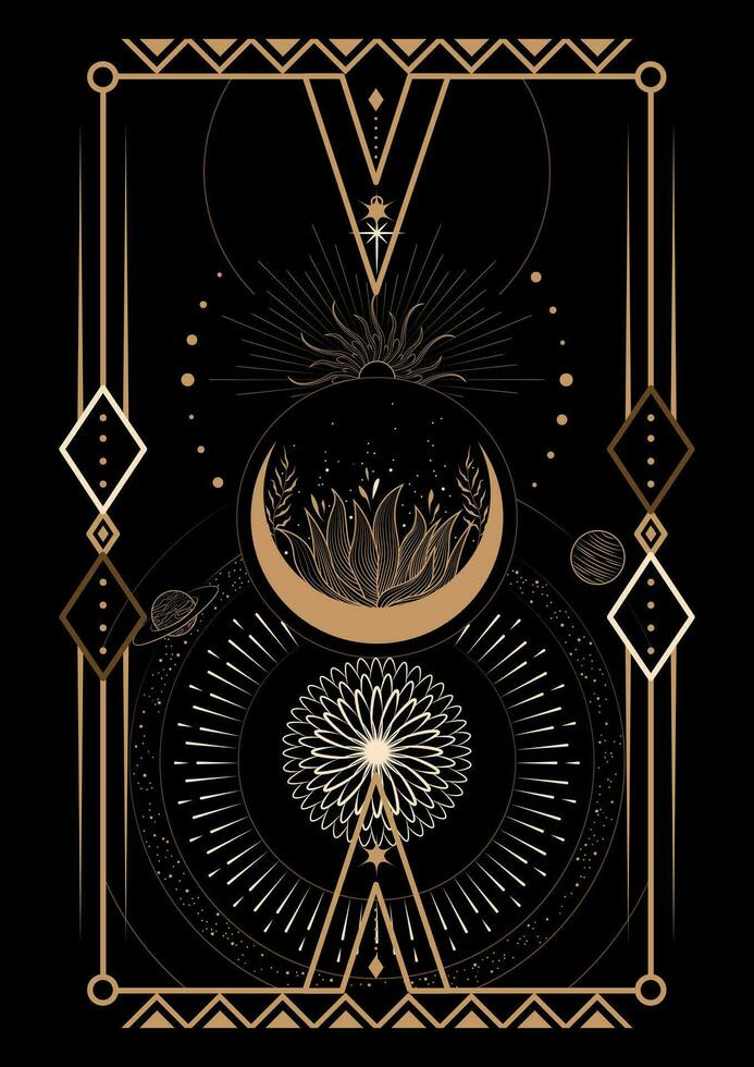 Magical Celestial Interstellar Frame Illustration vector