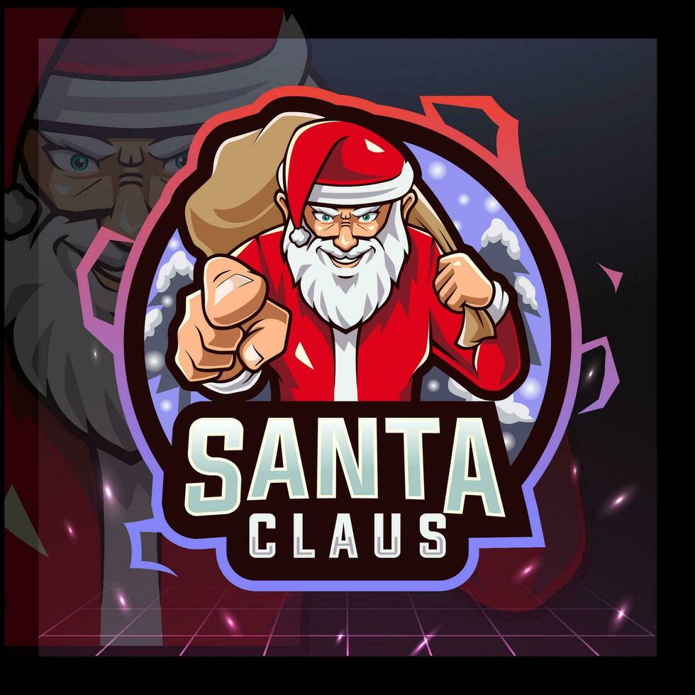 Santa Claus mascot. e sport logo design vector