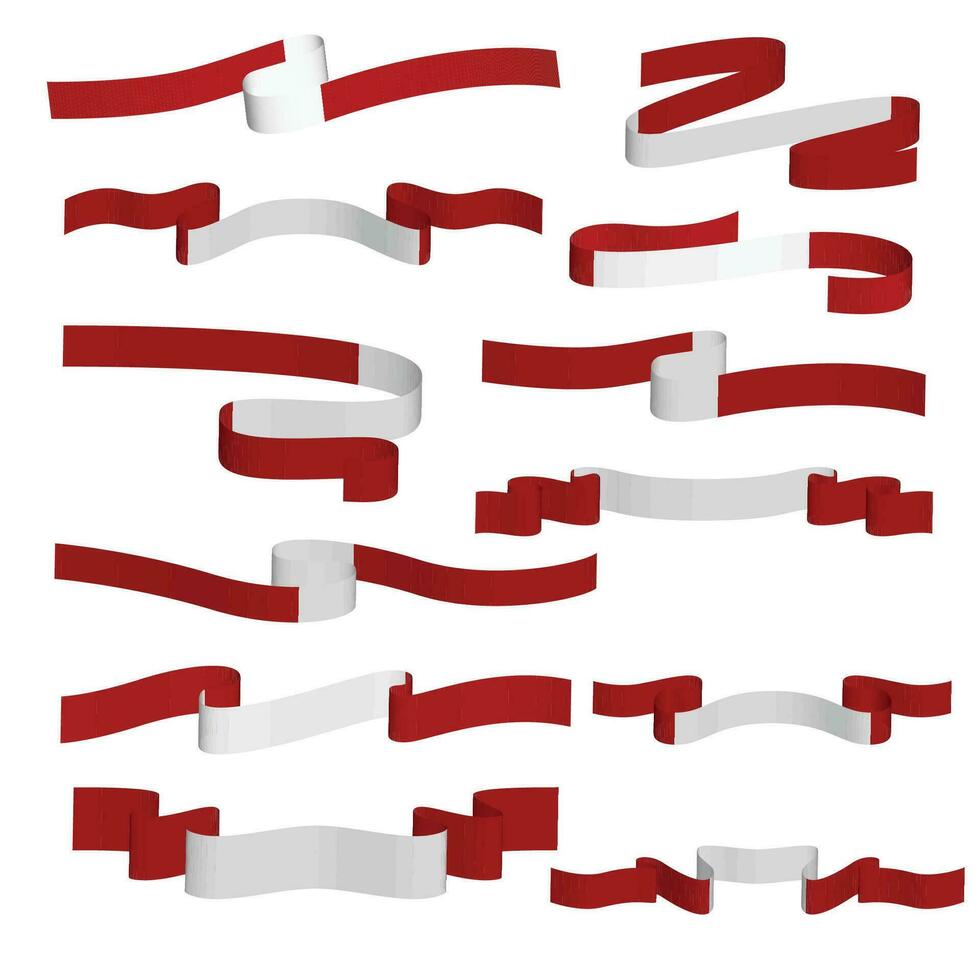 peru country flag ribbon vector set