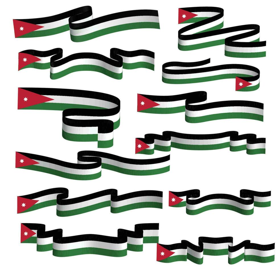 jordan flag ribbon vector template set