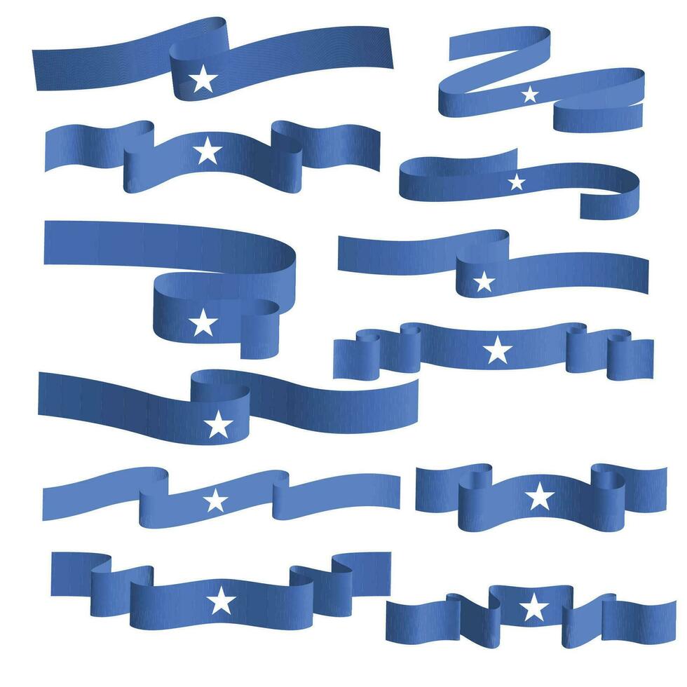 somalia country flag ribbon vector set