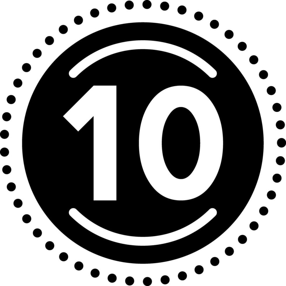 solid icon for ten vector