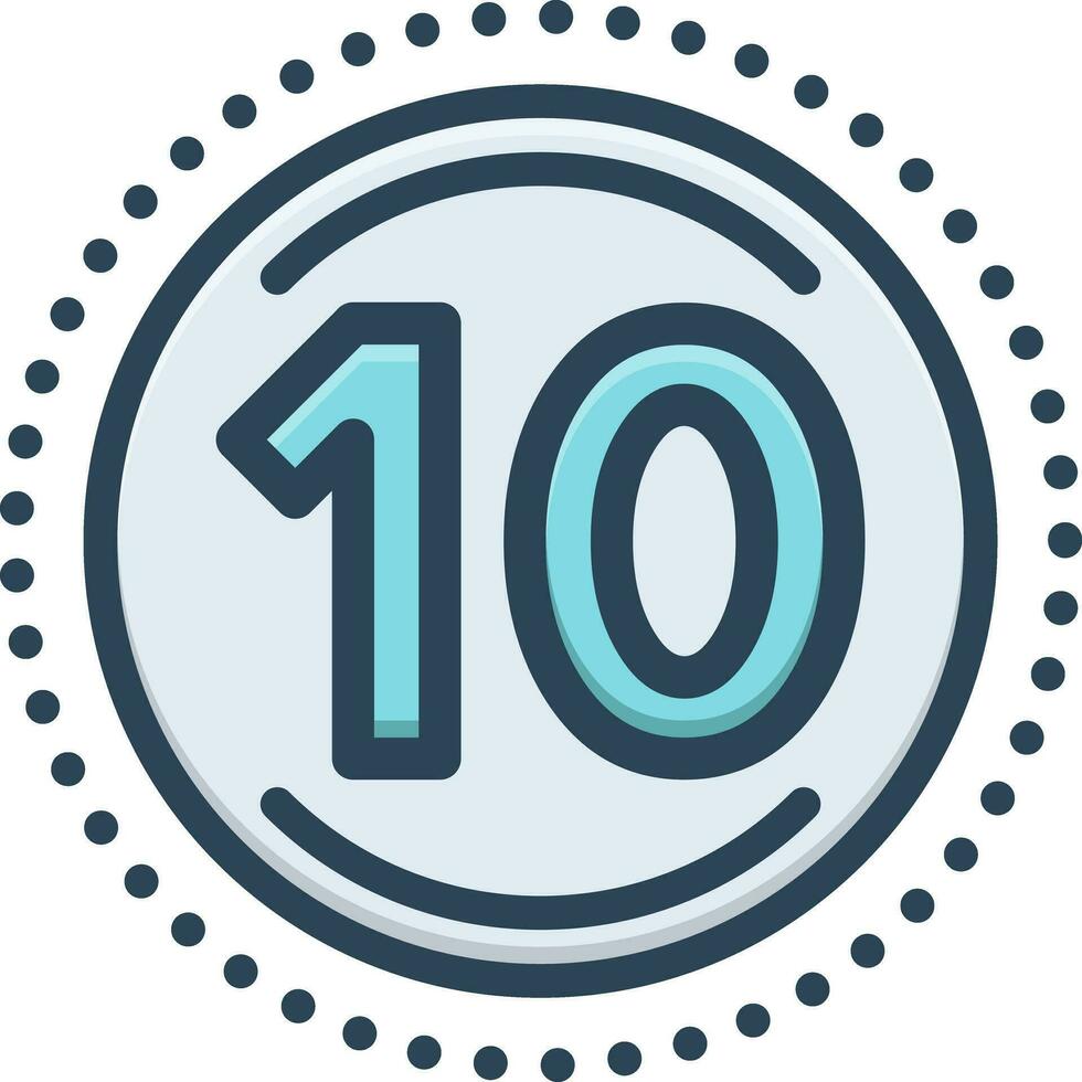 color icon for ten vector