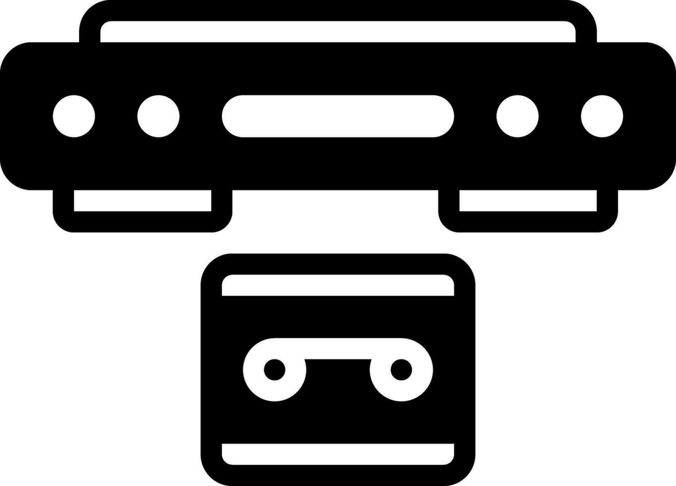 sólido icono para vcr vector