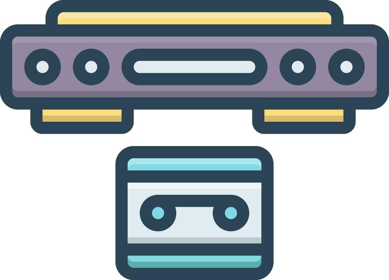 color icon for vcr vector