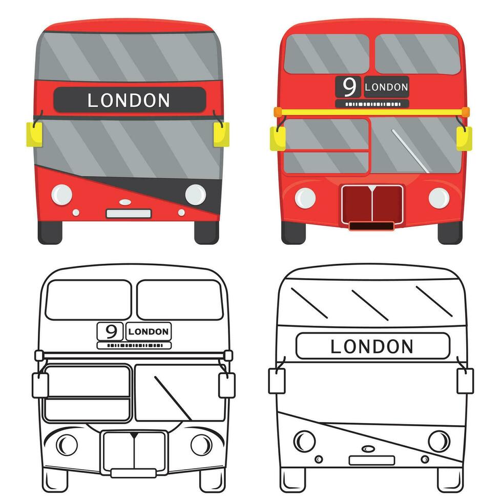 london red bus vector illustration isolated on white background