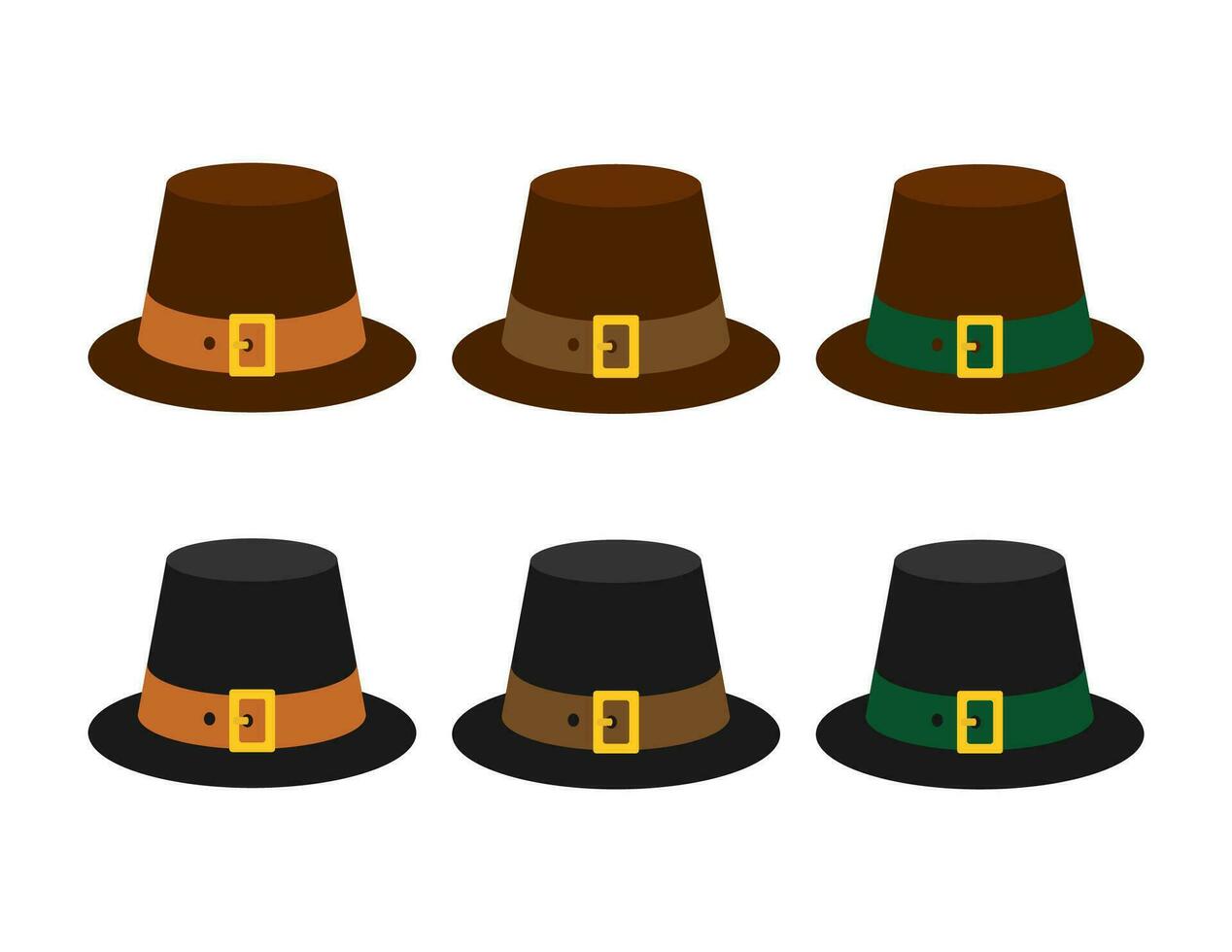 Pilgrim's hat set. Thanksgiving clipart vector