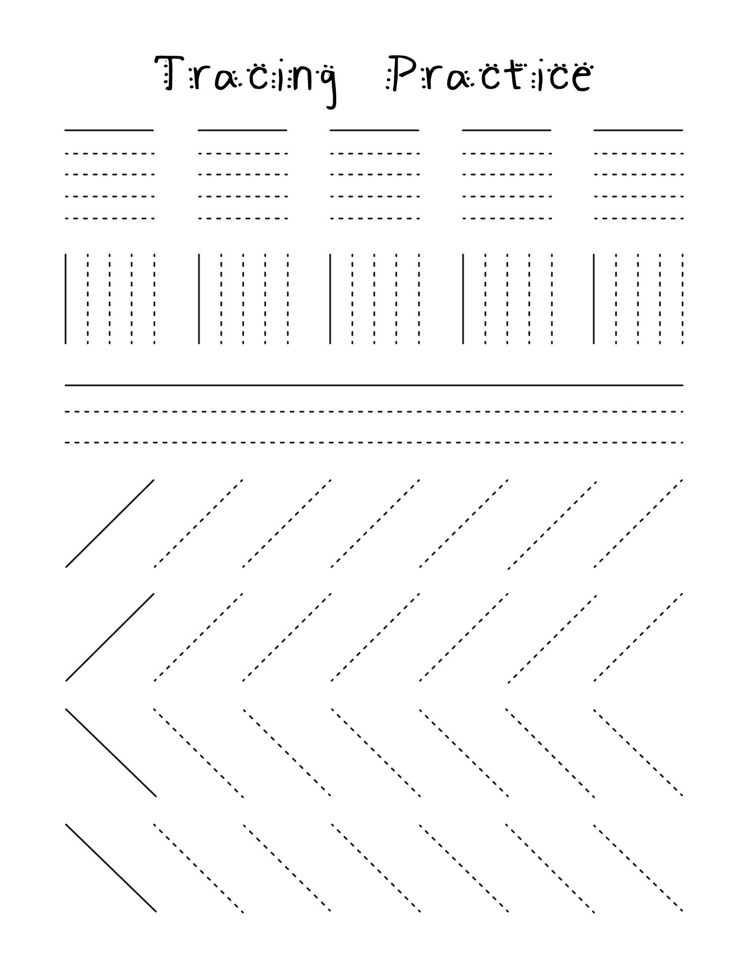Tracing practice worksheet for toddler and preschool. Fine motor skills