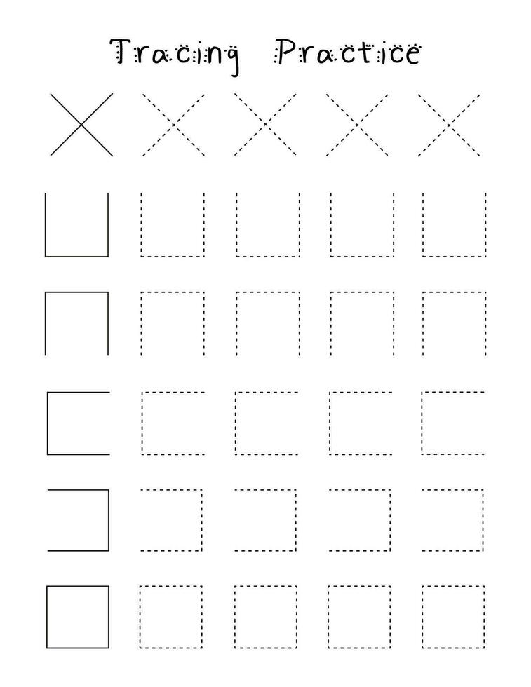 Tracing practice worksheet for toddler and preschool. Fine motor skills