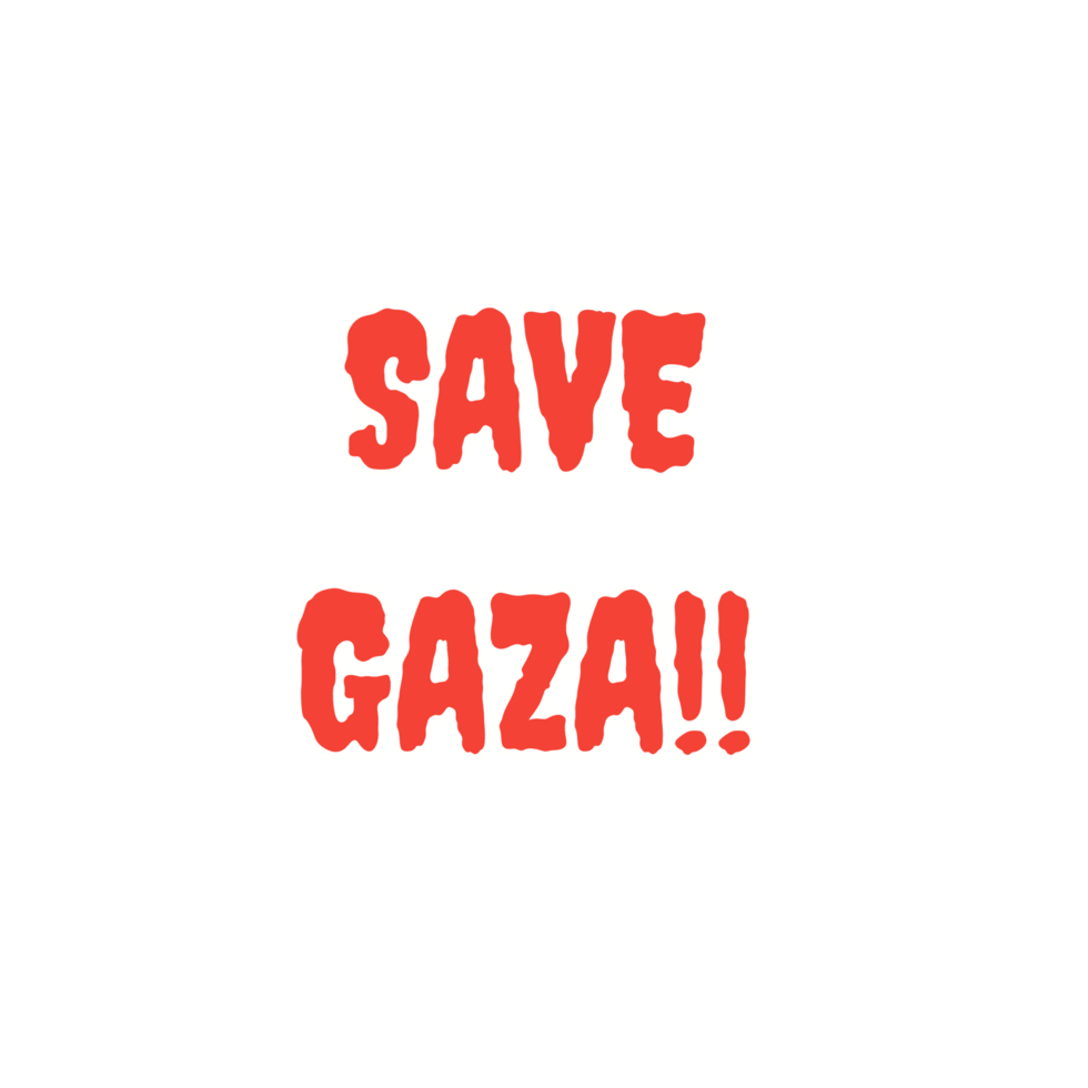 speichern Gaza Text Typografie rot Design transparent png