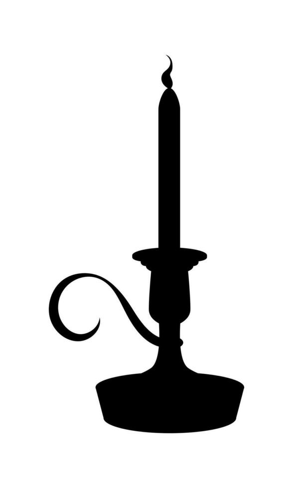 Silhouette of an antique small candle holder for one candle vector