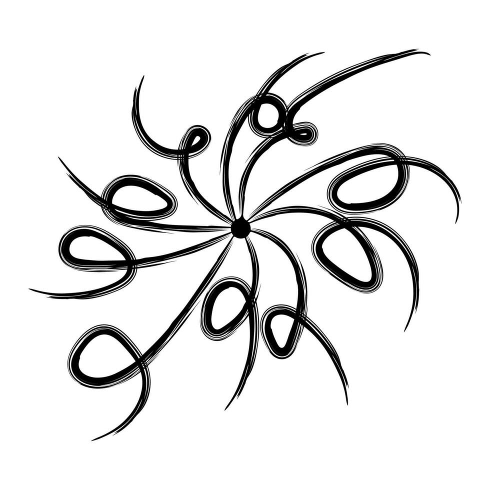 Abstract curl in a circle element for decoration vector