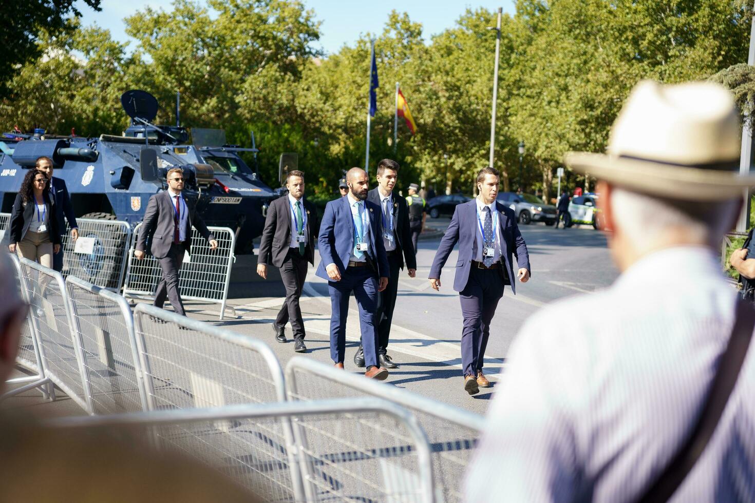 Granada, Andalusia, Spain. October 5th, 2023. Spanish National Police, guarding the security of the European Summit in Granada. photo
