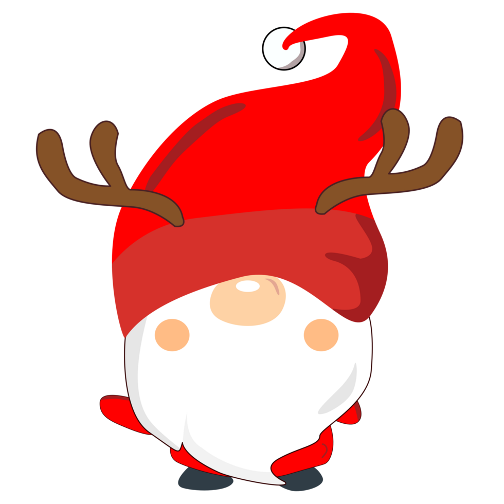 Christmas gnome with deer horns png