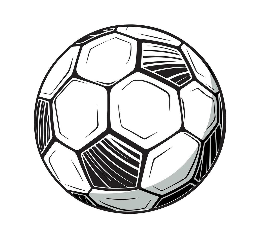 fútbol pelota emblema mano dibujado vector ilustración Deportes