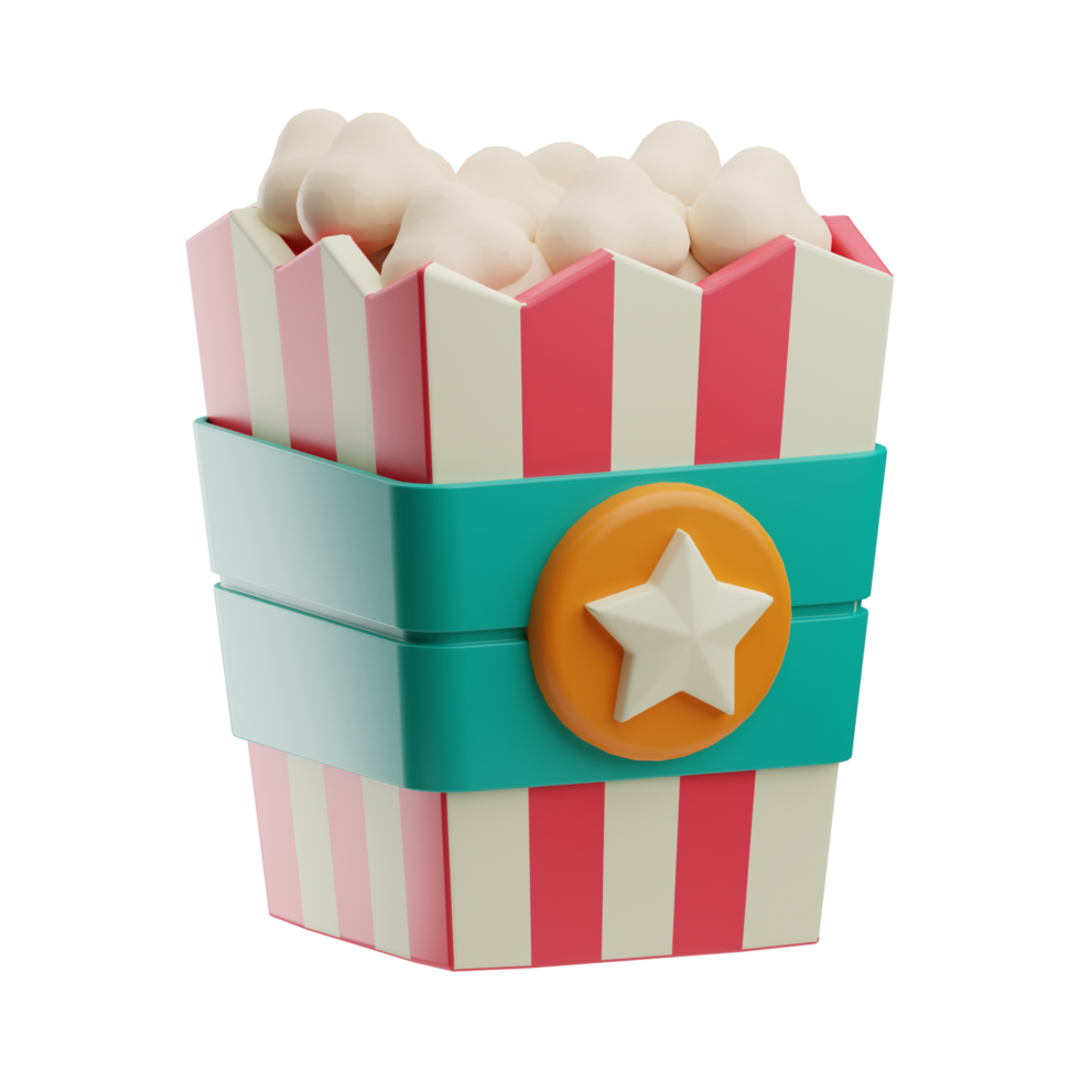 Popcorn Movie Ticket Clipart AI Generative png