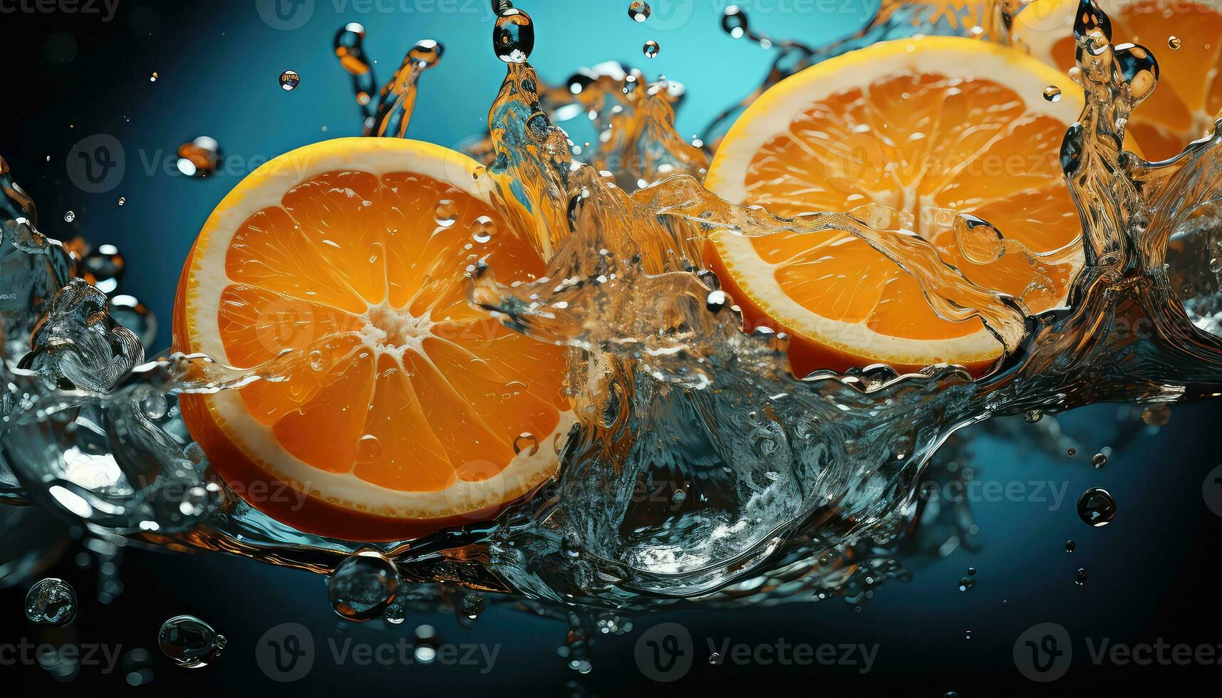 orange slice in water AI generated photo