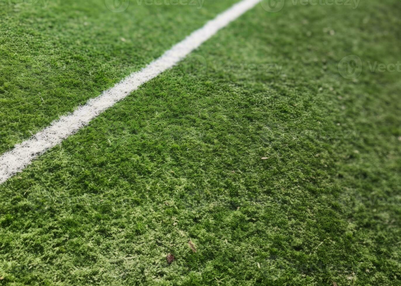 close up view of white line on the field AI Generated photo