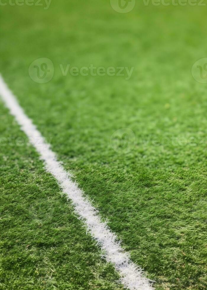 close up view of white line on the field AI Generated photo