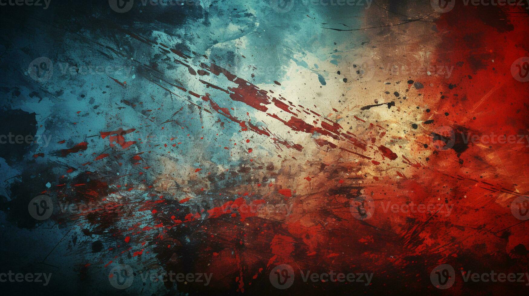 grunge brush technology background banner with red and black ink colliding photo
