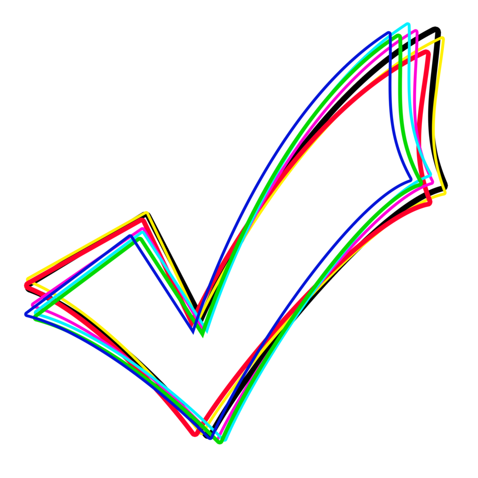 Mix colorful line of check correctly png