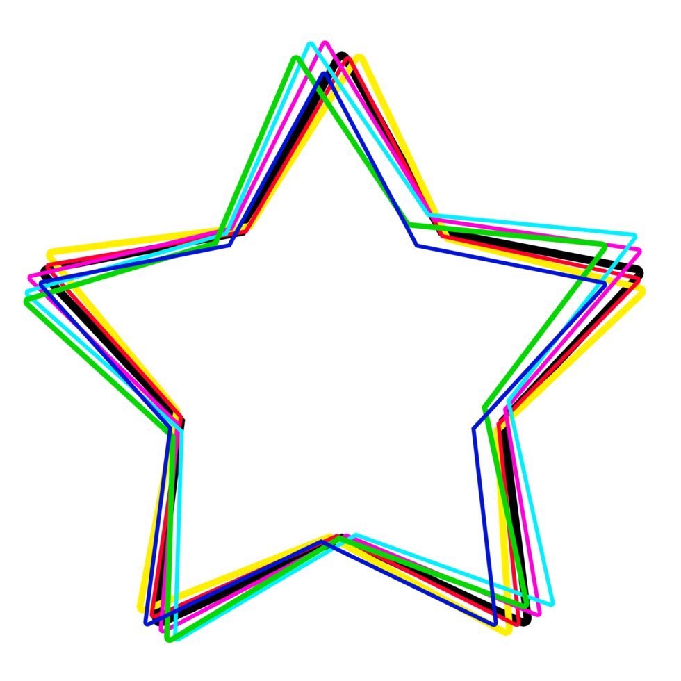 Mix colorful line of star png