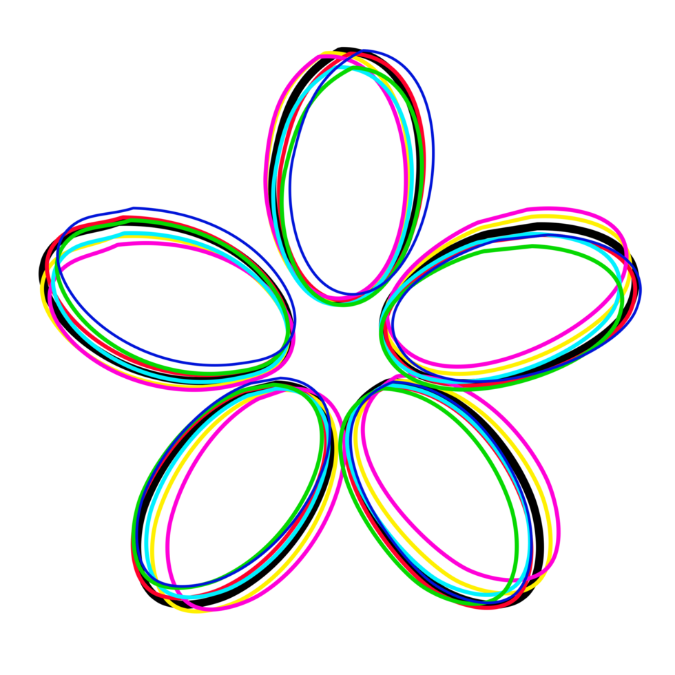 Mix colorful line of flower png