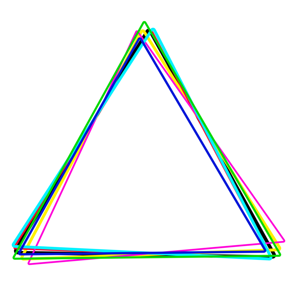 Mix colorful line of triangle png