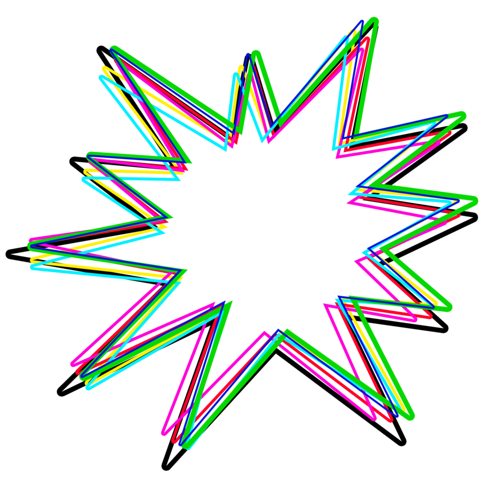 Mix colorful line of star png