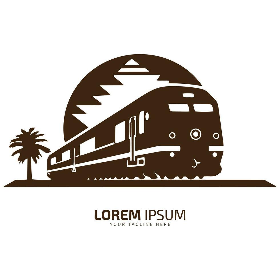 Minimal and abstract logo of tram icon train vector transport silhouette isolated design