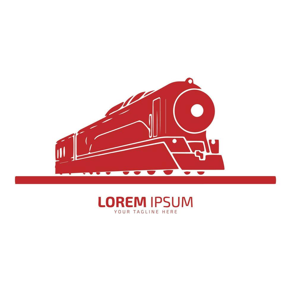 Minimal and abstract logo of train icon tram vector metro silhouette isolated design