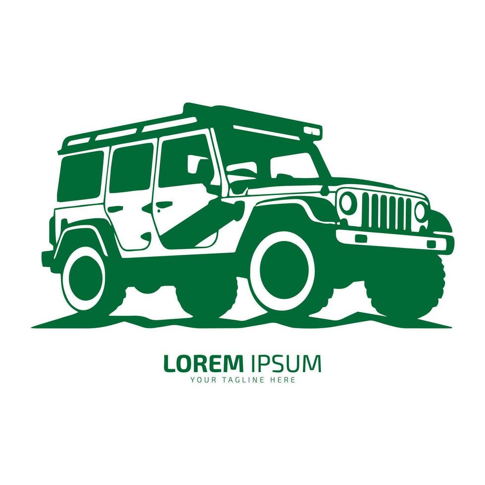 Minimal logo of jeep icon off road vector car silhouette isolated design