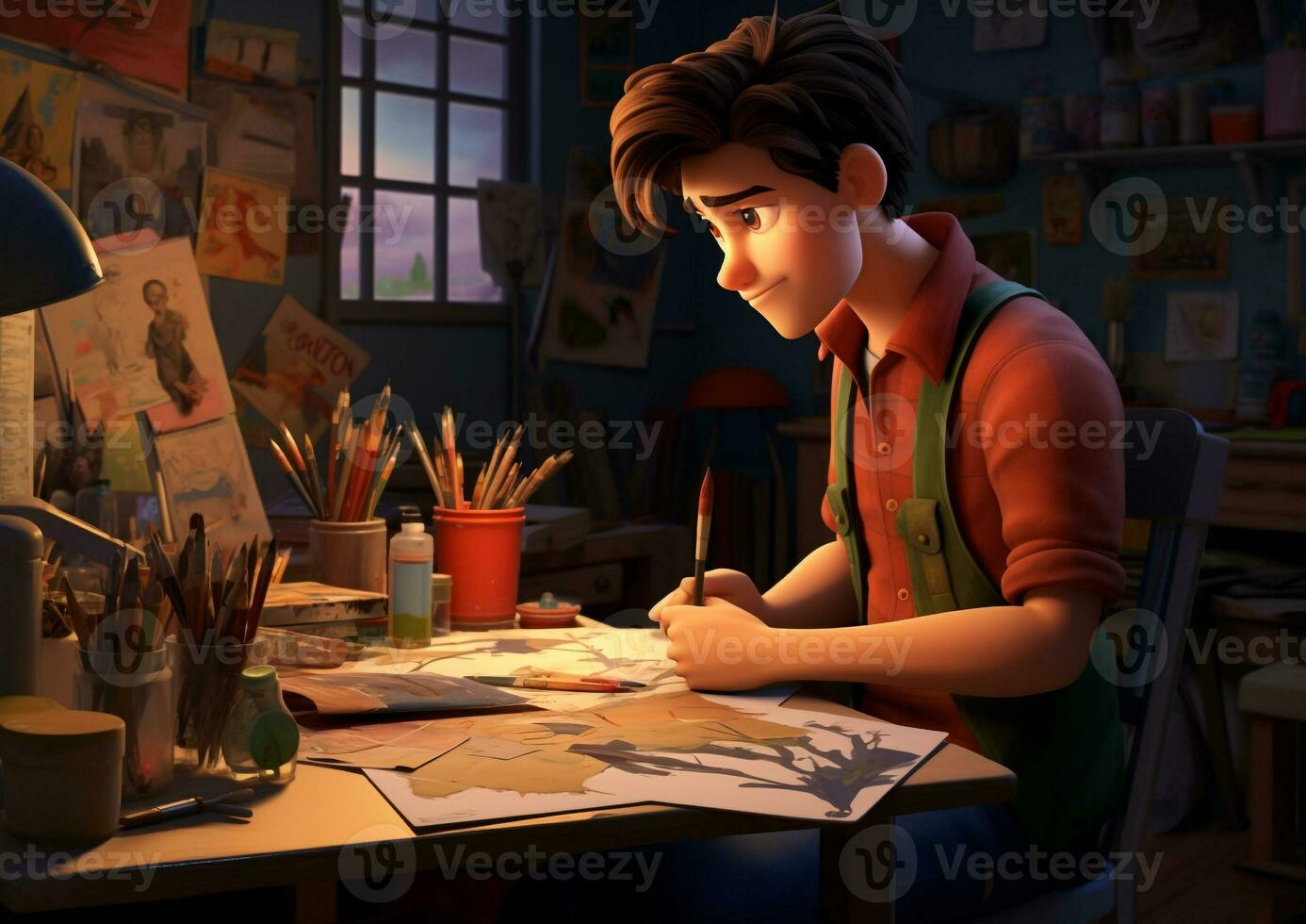 A student who is a working student, world students day images, AI Generative photo