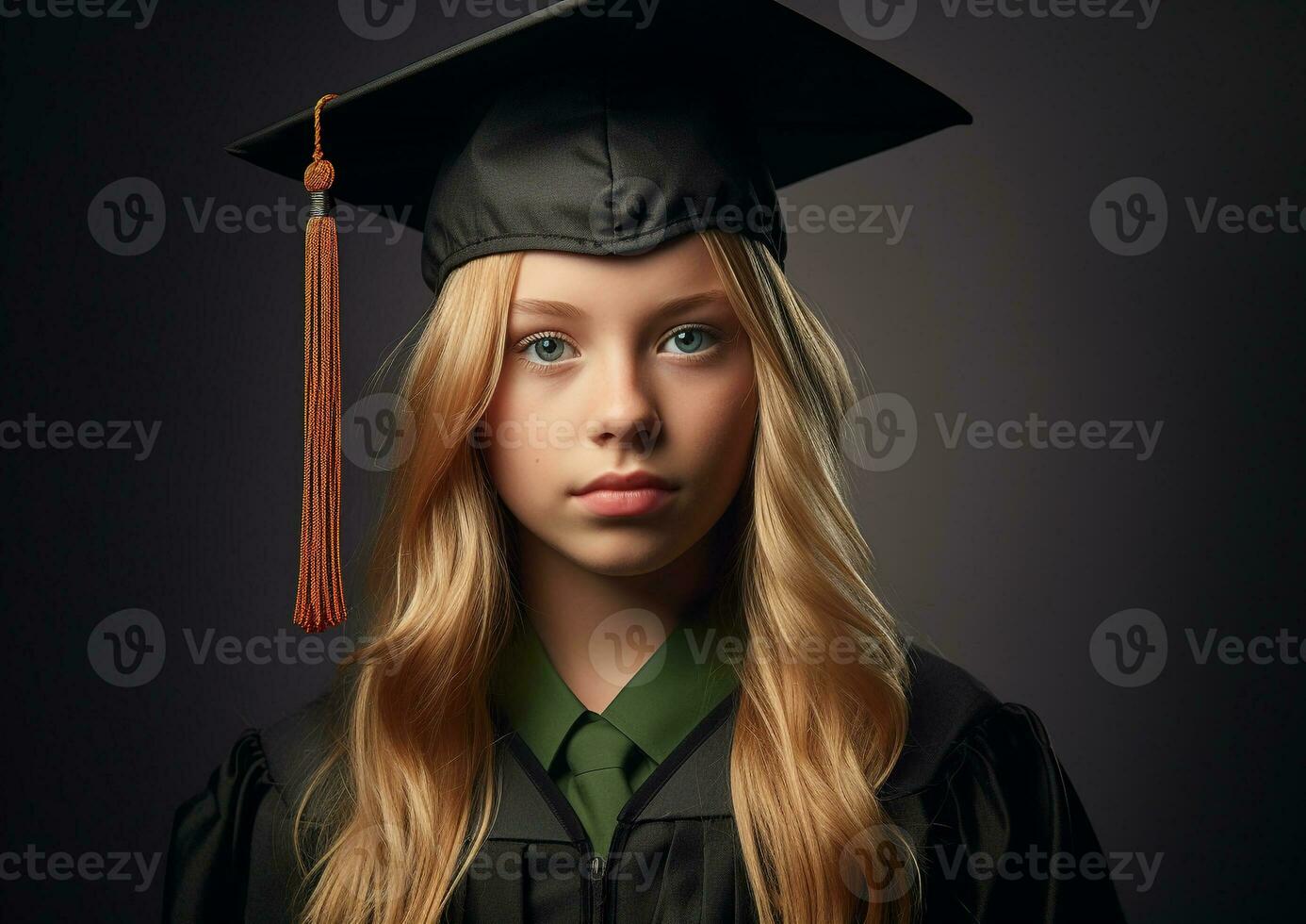 Medium shot girl portrait with graduation , world students day images, AI Generative photo