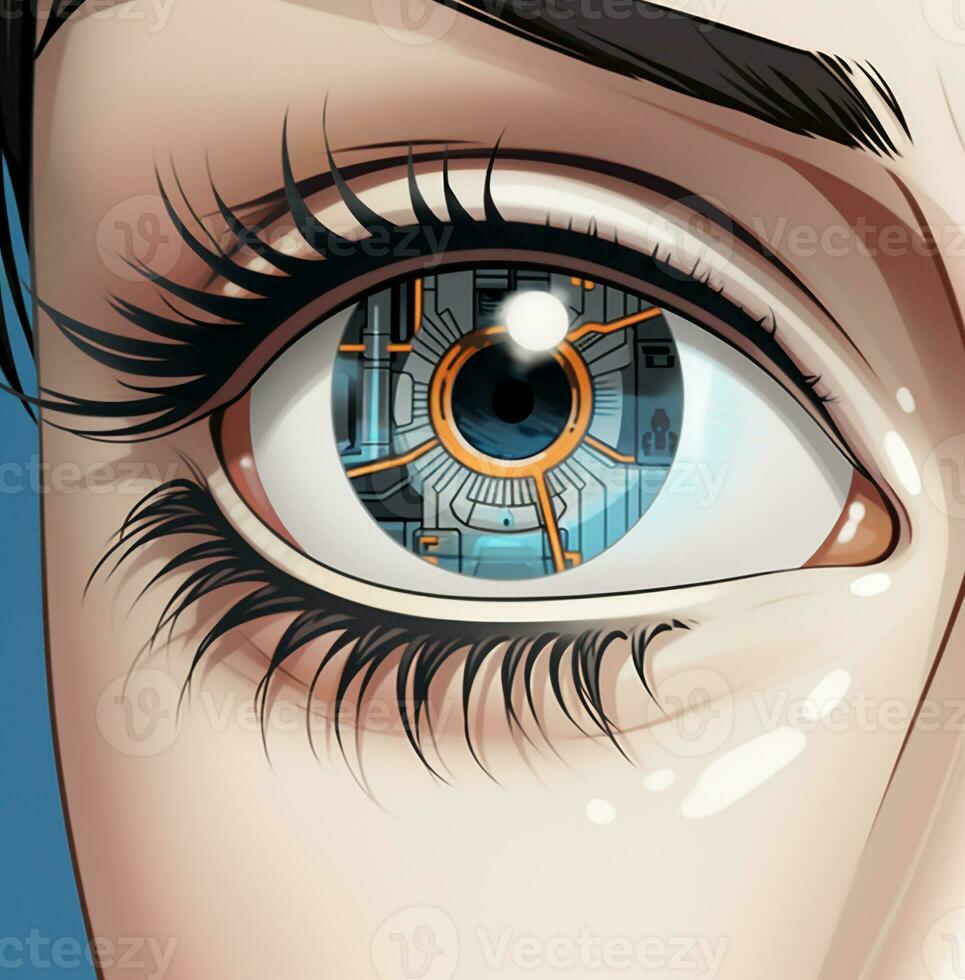 A contact lens that can detect eye diseases., medical stock images, AI Generative photo