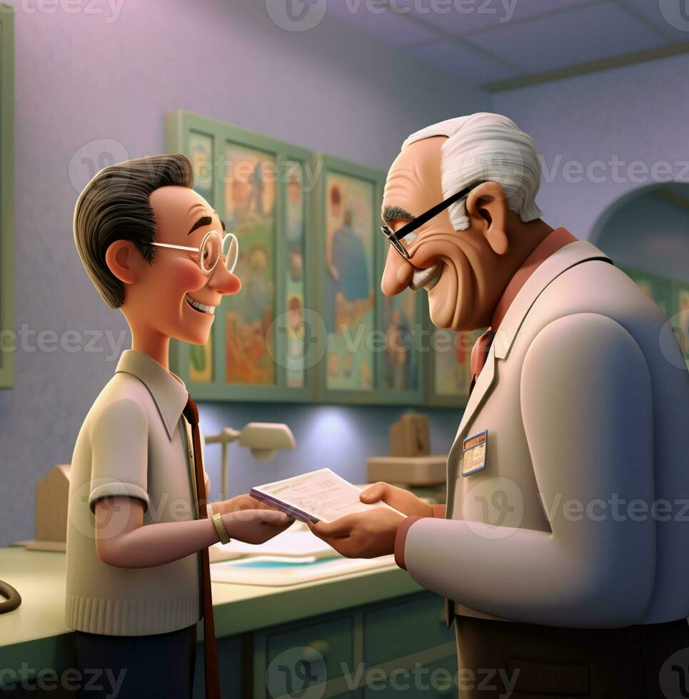 A doctor and a patient shaking hands, medical stock images, AI Generative photo