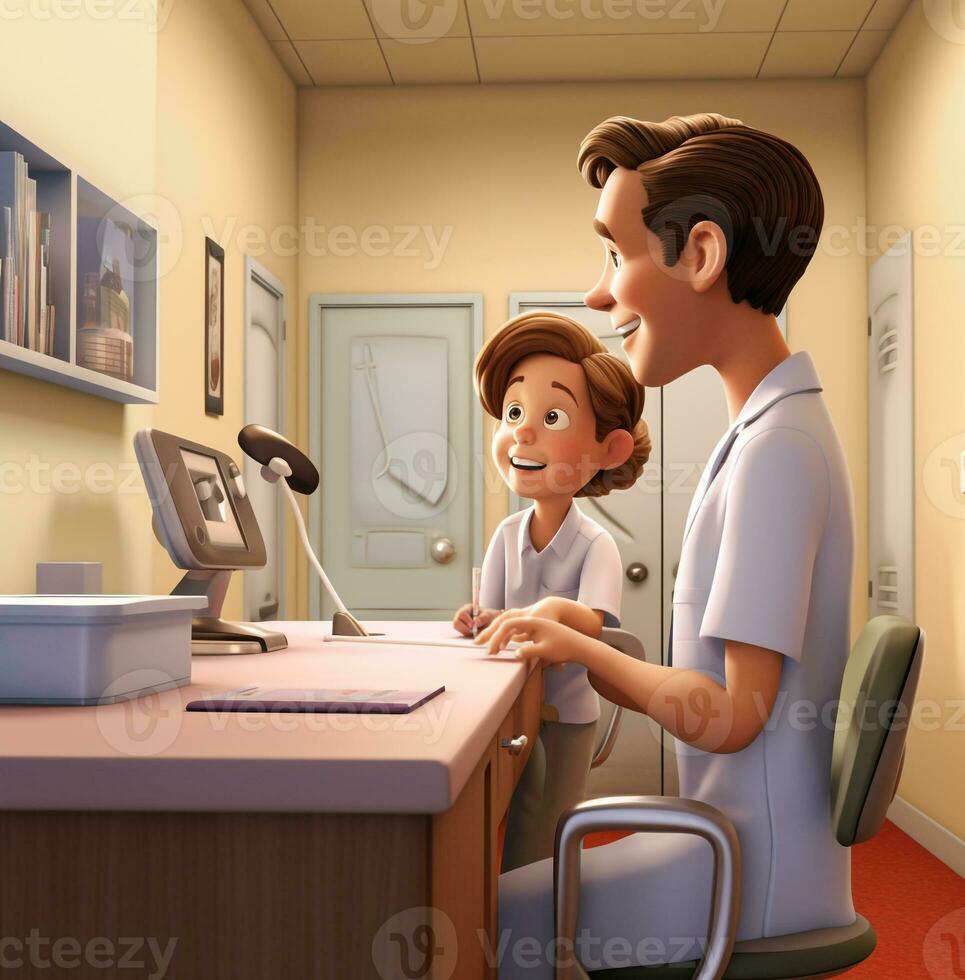 A child getting a checkup at the doctors office, medical stock images, AI Generative photo