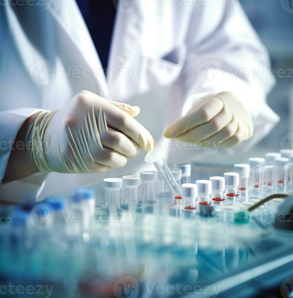 The scientists hands are steady and precise as they work, medical stock images, AI Generative photo