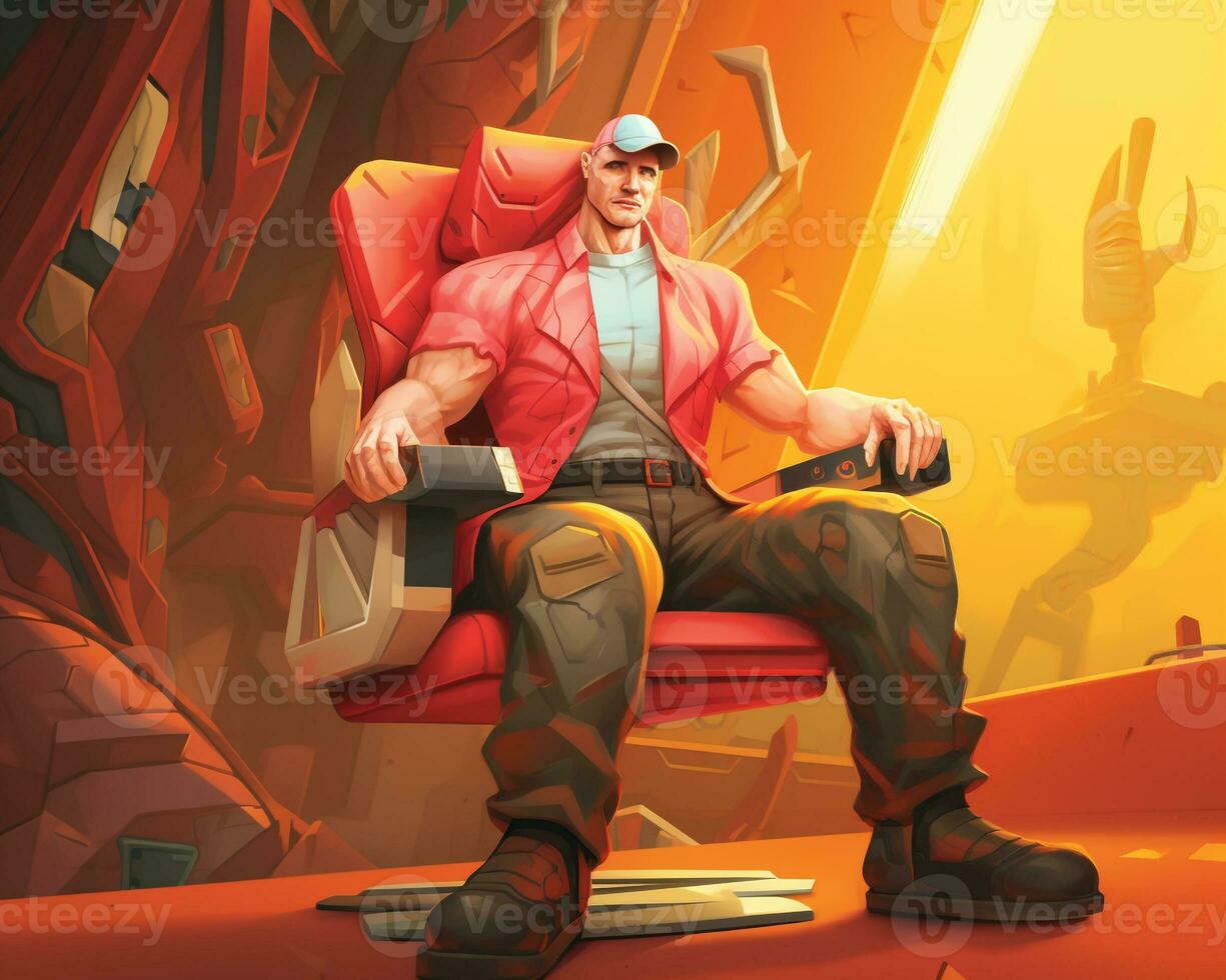 A boss being featured in a magazine article, boss day images, AI Generative photo