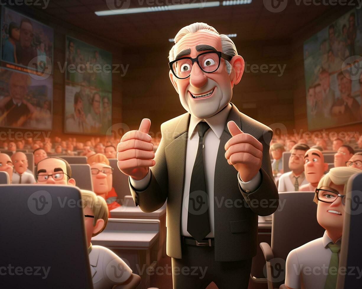 A boss giving a motivational speech, boss day images, AI Generative photo